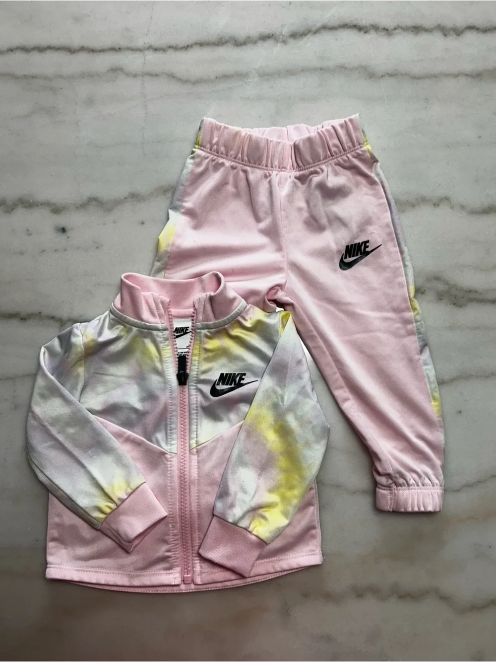 Nike Pastel Pink and Yellow Tie-Dye Zip-Up Jacket